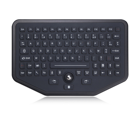 Coloque el teclado iluminado industrial solo con color del negro del Trackball