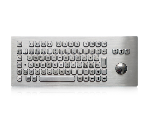 Teclado de acero inoxidable de escritorio lavable con el teclado del quiosco del Trackball OTB MTB LTB